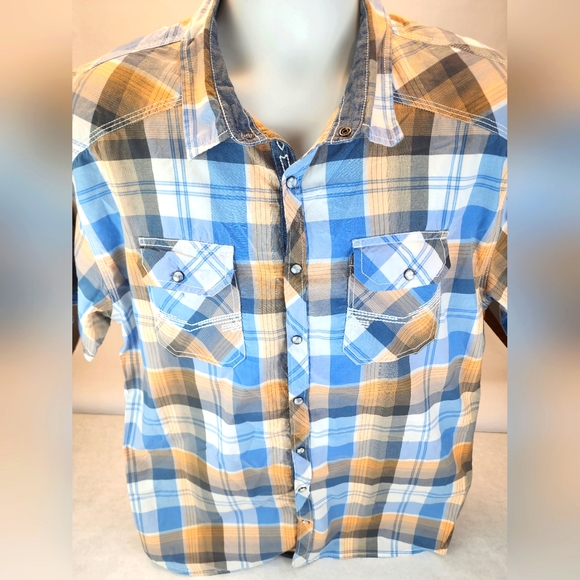 BKE Shirts Mens Bke Buckle Pearl Snap Western Shirt Pockets